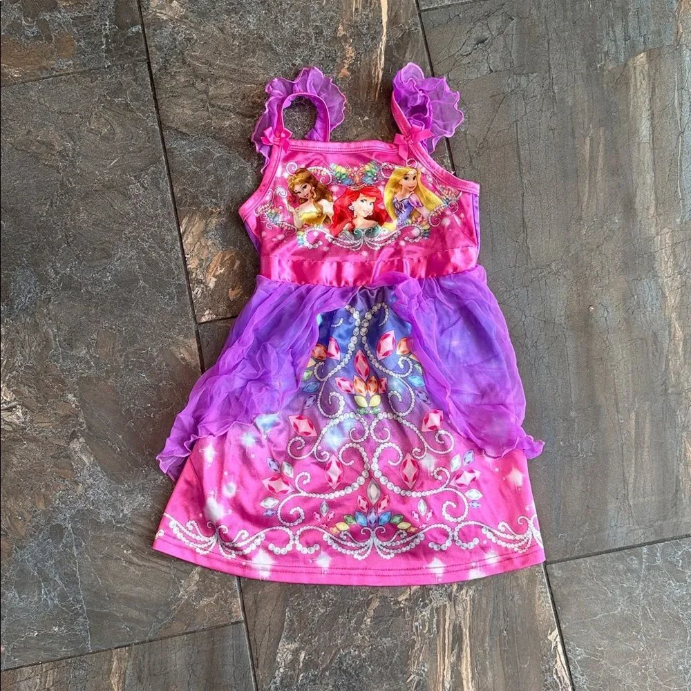 Disney Pink and Purple Girls nightgown Princess Graphics Size 3T